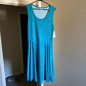 BNWT Lularoe Teal Nicki Dress - Large